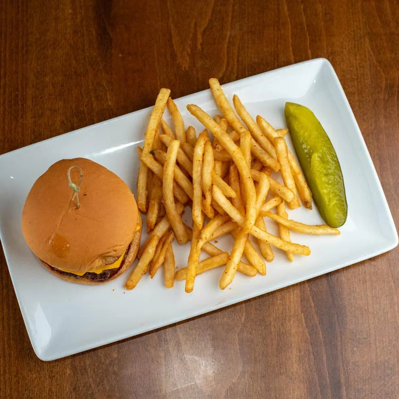 Rewsters smash burger served with fries